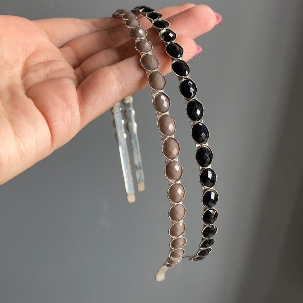 NWOT J. CREW Rhinestone Headband Set